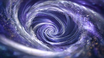 Wall Mural - Abstract swirling vortex of blue and white light energy with a dark center.