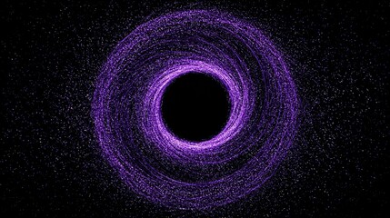 Wall Mural - Purple swirling vortex with a dark center against a black starry background.