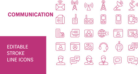 Communication icons vector communication technology icons communication network icons media icons vector silhouette