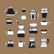 © Wollgraph - Coffee Vector Illustration Set – Brewing Tools, Cups, Coffee Beans