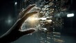 © affandy - Hand touching digital cityscape