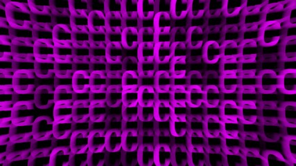 Wall Mural - abstract purple 3d shape grid animation digital background