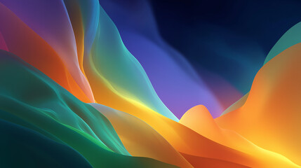 Wall Mural - abstract color wave forms: a vibrant and dynamic abstract image featuring flowing color gradients, e
