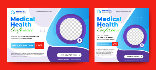 Wall Mural - medical healthcare social media post and web banner template. vector