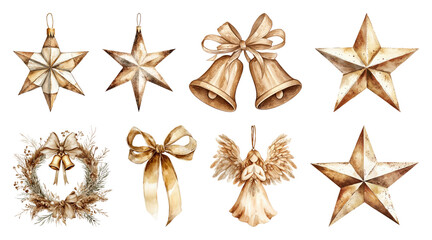 Wall Mural - png vintage christmas ornaments collection, element set on transparent background