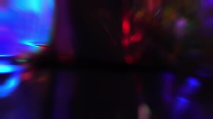 Wall Mural - Blue and purple neon shiny festive texture. Blurred colorful bright light 