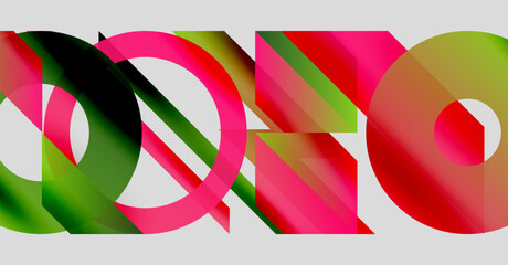 Wall Mural - abstract composition. overlapping colorful shapes create dynamic visual effect. bright hues blend, f