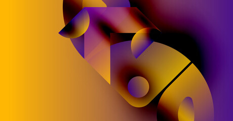 Wall Mural - abstract composition. fluid shapes blend, creating vibrant gradients. warm yellows contrast with coo