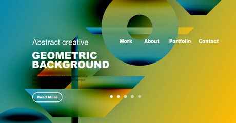 Wall Mural - abstract geometric background design. vibrant colors blend, creating modern website header or banner