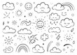 © iconset Icons-Studio - Charming cartoon weather elements featuring a happy cloud sun and moon in a delightful collection for creative projects