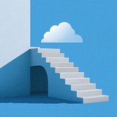 Wall Mural - Minimalist Illustration of a Clean and Sharp Staircase Design