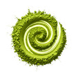 © Zan Art - Vibrant Green Matcha Powder Swirl with Fine Texture and Detailed Surface Isolated on White or Transparent Background