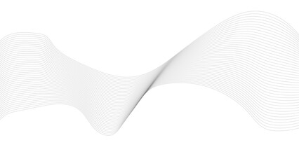 Wall Mural - abstract black lines wave curve motion on white background. technology, data science, geometric bord