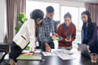 © Charlie's - Asian business woman Brainstorm meeting pplication Designers mobile app interface Creative digital development software design project ux ui