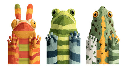 Colorful Animal Characters on Transparent Background for Creative Projects