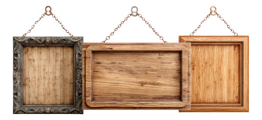 Isolated Empty Photo Frames on Transparent Background for Design Use