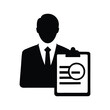 © hamiduls11arts - Silhouette of a Business Person Reviewing a Document for Issues and Concerns, Business person silhouette vector illustration