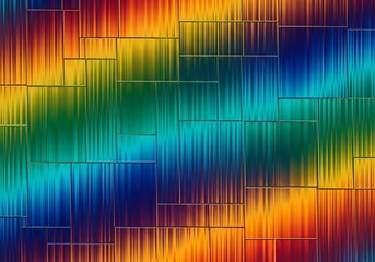 Wall Mural - a vibrant abstract background with vertical, colorful, and reflective tubes in a rainbow gradient.