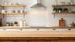 © Yanzia17 - modern kitchen interior with kitchen. empty table top over defocused kitchen with copy space