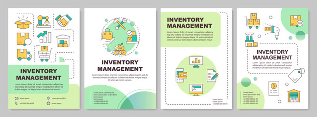 Wall Mural - inventory management green circle brochure layout. strategy of supplies regulation. leaflet advertis