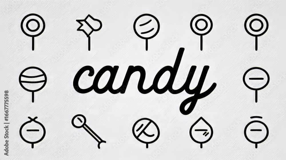 Vector logo of candy shop in linear style. Vector illustration ...