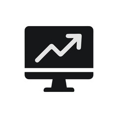 Wall Mural - Computer Monitor Showing Increasing Growth Chart Upward Trending Graph Symbolizing Success and Market Growth Opportunities in Finance
