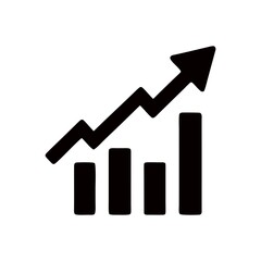 Wall Mural - Growing Bar Chart with Upward Arrow Signifying Business Success and Market Growth with Financial Progress and Positive Trends