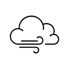 Wall Mural - Minimalist Windy Weather Icon Representing Breeze and Airflow Graphic Design Element for Weather Forecasts and Atmospheric Conditions Simple Outline Vector Illustration