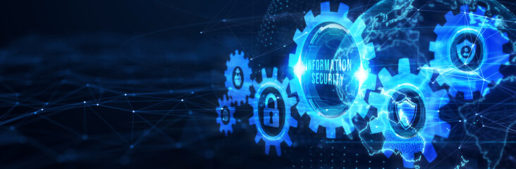 Concept of cyber security, information security and encryption, secure access to personal information, secure Internet access, cybersecurity. 3d illustration