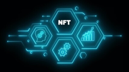 Abstract neon Hud knowledge ability business gear icon Glowing neon line concept. Glowing 