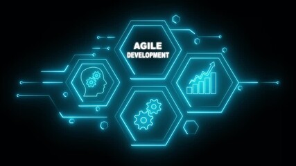 Abstract neon Hud knowledge ability business gear icon Glowing neon line concept. Glowing 