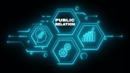 Abstract neon Hud knowledge ability business gear icon Glowing neon line concept. Glowing 