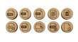© Rosie - File formats icons on wooden circles for digital design projects