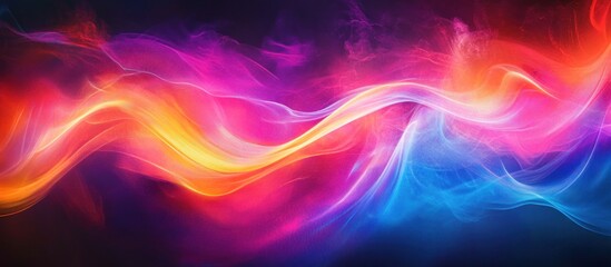 Wall Mural - Abstract Swirling Waves of Red, Yellow, and Blue Light