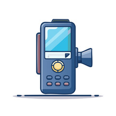 Handheld vintage video camera with screen and buttons classic electronic recording device