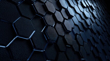 Wall Mural - Abstract Dark Geometric Hexagon Pattern Design