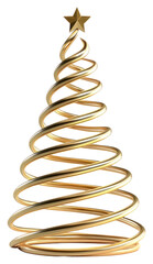 Wall Mural - png gold line christmas tree spiral modern accessories.