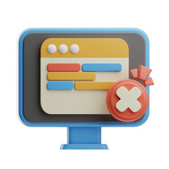 Icon depicting a debugging interface on a monitor, suitable for software development, tech marketing, UI kits, and web design.