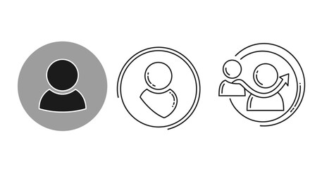 Modern user icons representing people, connections, and growth for business and marketing