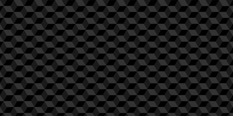 Wall Mural - background black and gray cube geometric seamless wallpaper technology pattern. vector pattern wall 