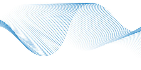 Wall Mural - vector wave digital white and blue gradient blend futuristic technology flow tech transparent line s