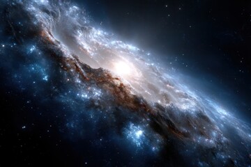 Wall Mural - Stunning spiral galaxy in vibrant colors captured from deep space