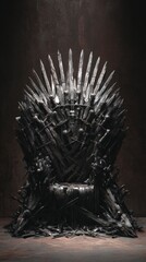Wall Mural - stunning photo of medieval iron throne forged from weapons.