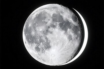Wall Mural - full moon over black