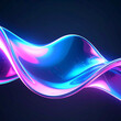 © Adobe worker  - Abstract fluid iridescent holographic neon curved wave in motion colorful background 3d render. Gradient design element for backgrounds,Generative Ai