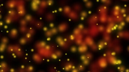 Wall Mural - Abstract glowing particles and blurred bokeh effect motion animation. Sparkling light particles on dark background. Colorful elegant particles rising up. Twinkle bokeh background loop