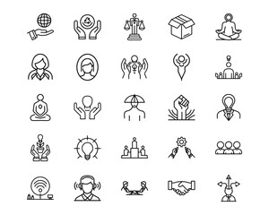 Wall Mural - personality traits line vector icons