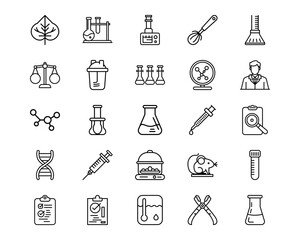 Wall Mural - lab line vector icons