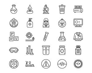 Wall Mural - lab line vector icons