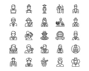 Wall Mural - diversity line vector icons
